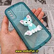 قاب گوشی Galaxy A30S - Galaxy A50 - Galaxy A50S سامسونگ طرح ژله ای شفاف بالشتی سه بعدی گربه ای محافظ لنز دار سبزآبی کد 783