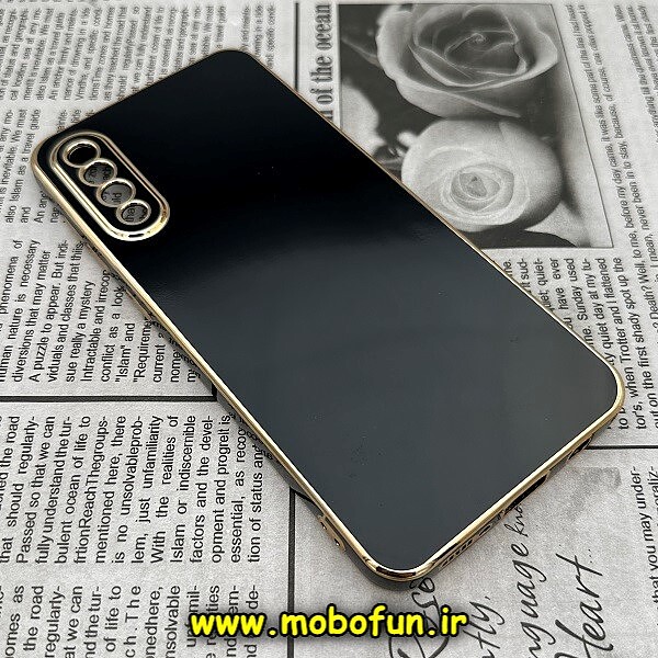قاب گوشی Galaxy A30S - Galaxy A50S - Galaxy A50 سامسونگ طرح ژله ای مای کیس گلد لاین دور طلایی محافظ لنز دار مشکی کد 789