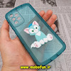 قاب گوشی Galaxy A52 4G - Galaxy A52 5G - Galaxy A52S سامسونگ طرح ژله ای شفاف بالشتی سه بعدی گربه ای محافظ لنز دار سبزآبی کد 938