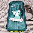 قاب گوشی Galaxy A52 4G - Galaxy A52 5G - Galaxy A52S سامسونگ طرح ژله ای شفاف بالشتی سه بعدی گربه ای محافظ لنز دار سبزآبی کد 938