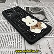 قاب گوشی Galaxy A53 5G سامسونگ طرح ژله ای پارچه ای خرگوشی مشکی کد 394