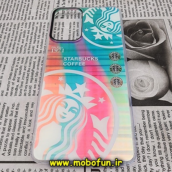 قاب گوشی Galaxy A73 5G سامسونگ طرح ضدضربه هولوگرامی هفت رنگ استارباکس STARBUCKS کد 386