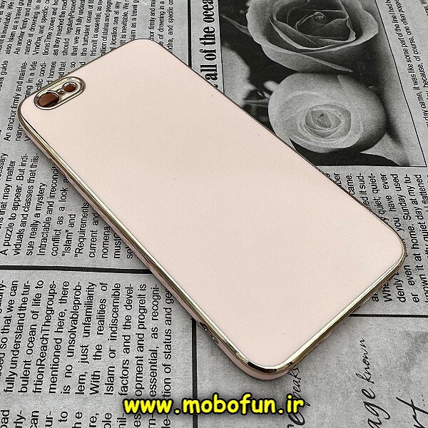 قاب گوشی iPhone 6 - iPhone 6S آیفون طرح ژله ای مای کیس گلد لاین دور طلایی محافظ لنز دار گلبهی کد 317