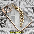 قاب گوشی iPhone 13 Pro آیفون طرح الکتروپلیتینگ ژله ای شفاف اورجینال دستبندی کارتیر محافظ لنز دار طلایی کد 307