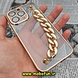 قاب گوشی iPhone 13 Pro آیفون طرح الکتروپلیتینگ ژله ای شفاف اورجینال دستبندی کارتیر محافظ لنز دار طلایی کد 307