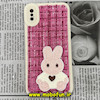 قاب گوشی iPhone X - iPhone XS آیفون طرح ژله ای پارچه ای خرگوشی صورتی فانتزی کد 402