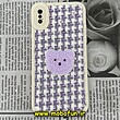 قاب گوشی iPhone X - iPhone XS آیفون طرح ژله ای پارچه ای خرسی یاسی کد 404