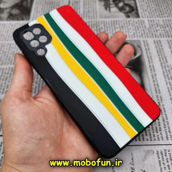 قاب گوشی Galaxy A12 سامسونگ طرح هارد HARD رنگین کمانی آبرنگی پشت سیلیکونی محافظ لنز دار کد 1016