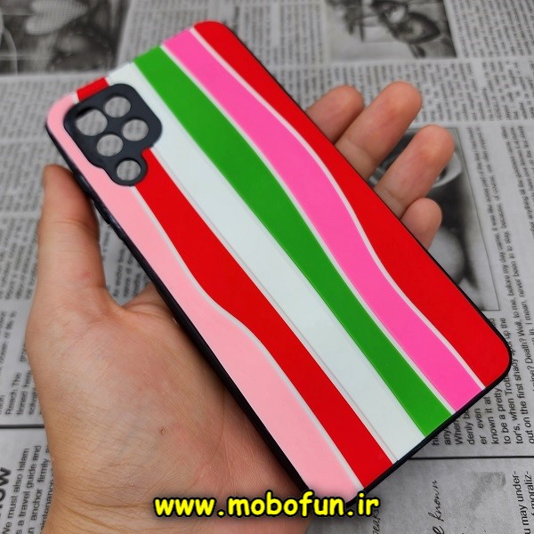 قاب گوشی Galaxy A12 سامسونگ طرح هارد HARD رنگین کمانی آبرنگی پشت سیلیکونی محافظ لنز دار کد 1020