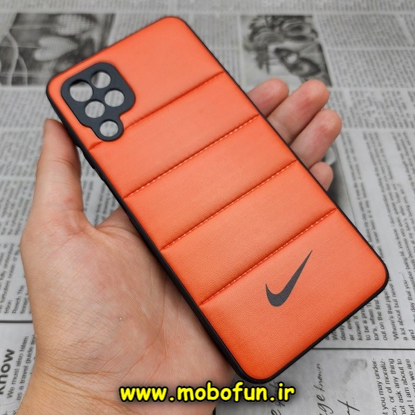 قاب گوشی Galaxy A12 سامسونگ طرح دار پافر چرمی محافظ لنز دار نایکی NIKE کد 1030