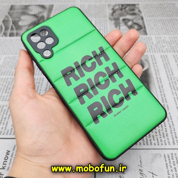 قاب گوشی Galaxy A12 سامسونگ طرح دار پافر چرمی محافظ لنز دار اسپورت RICH کد 1031