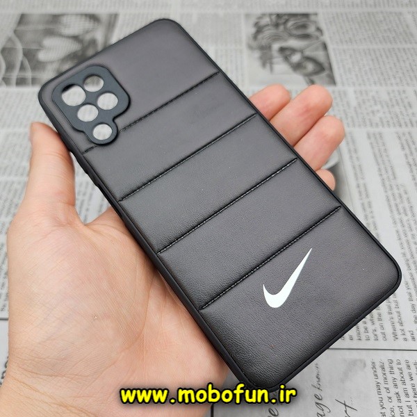 قاب گوشی Galaxy A12 سامسونگ طرح دار پافر چرمی محافظ لنز دار نایکی NIKE کد 1032