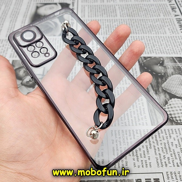 قاب گوشی Redmi Note 11 Pro 4G Global - Redmi Note 11 Pro 5G Global شیائومی طرح الکتروپلیتینگ ژله ای شفاف اورجینال دستبندی کارتیر محافظ لنز دار مشکی کد 346