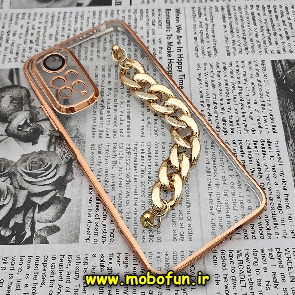 قاب گوشی Redmi Note 11 Pro 4G Global - Redmi Note 11 Pro 5G Global شیائومی طرح الکتروپلیتینگ ژله ای شفاف اورجینال دستبندی کارتیر محافظ لنز دار طلایی کد 347