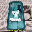 قاب گوشی Xiaomi Redmi Note 11 Pro 4G Global - Redmi Note 11 Pro 5G Global شیائومی طرح ژله ای شفاف بالشتی سه بعدی گربه ای محافظ لنز دار سبزآبی کد 357