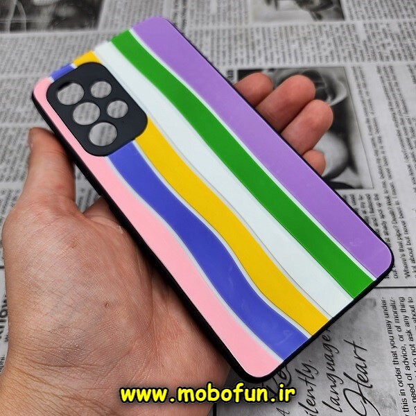 قاب گوشی Galaxy A33 5G سامسونگ طرح هارد HARD رنگین کمانی آبرنگی پشت سیلیکونی محافظ لنز دار کد 313