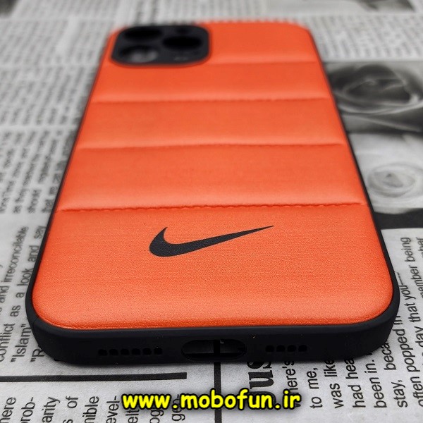 قاب گوشی iPhone 12 Pro Max آیفون طرح دار پافر چرمی محافظ لنز دار نایکی NIKE کد 506