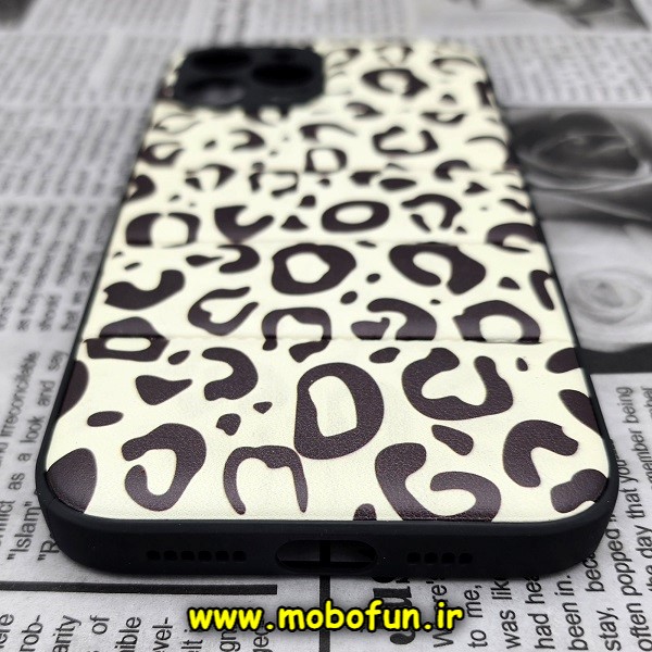 قاب گوشی iPhone 12 Pro Max آیفون طرح دار پافر چرمی محافظ لنز دار پلنگی کد 508