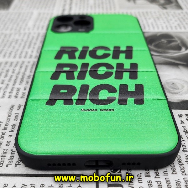 قاب گوشی iPhone 12 Pro Max آیفون طرح دار پافر چرمی محافظ لنز دار اسپورت RICH کد 510