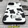 قاب گوشی iPhone 12 Pro Max آیفون طرح دار پافر چرمی محافظ لنز دار سفید مشکی کد 511