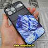 قاب گوشی iPhone 13 Pro Max آیفون طرح دار پافر چرمی محافظ لنز دار کوه یخی کد 403