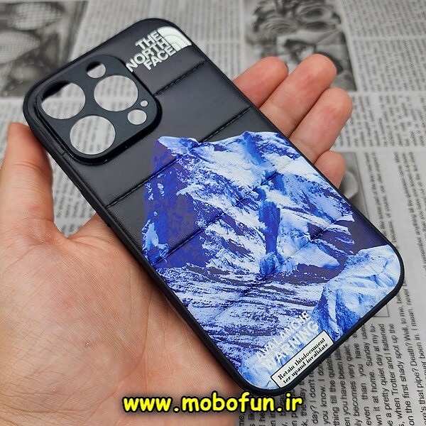 قاب گوشی iPhone 14 Pro آیفون طرح دار پافر چرمی محافظ لنز دار کوه یخی کد 85