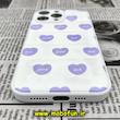قاب گوشی iPhone 14 Pro Max آیفون طرح دار پافر چرمی محافظ لنز دار قلب یاسی کد 118