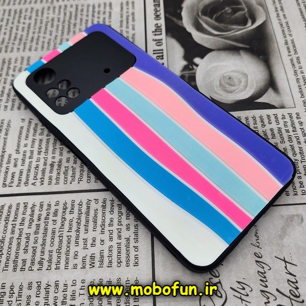 قاب گوشی Poco M4 Pro 4G شیائومی طرح هارد HARD رنگین کمانی آبرنگی پشت سیلیکونی محافظ لنز دار کد 210