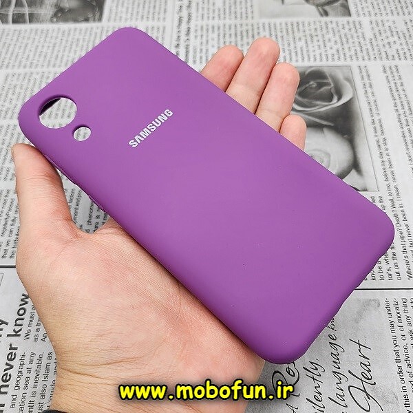 قاب گوشی Galaxy A03 Core سامسونگ سیلیکونی اورجینال پاک کنی درجه یک زیربسته بنفش محافظ لنز دار کد 129