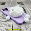 قاب گوشی iPhone 14 Pro Max آیفون طرح سیلیکونی ژله ای سه بعدی برجسته عروسکی پام پام پشمالو عینکی یاسی کد 130