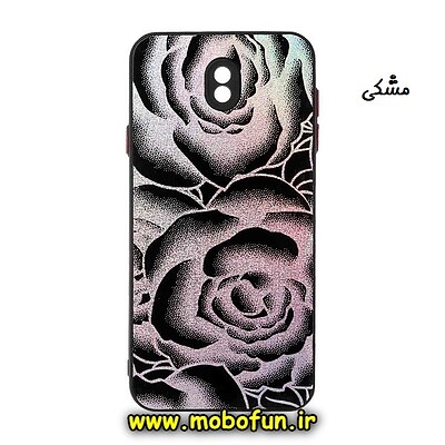 قاب گوشی Galaxy J7 Pro سامسونگ طرح گل مخملی رنگی دور سیلیکونی محافظ لنز دار مشکی کد 116