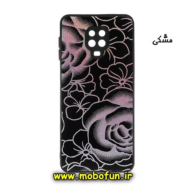 قاب گوشی Redmi Note 9S - Redmi Note 9 Pro شیائومی طرح گل مخملی رنگی دور سیلیکونی محافظ لنز دار مشکی کد 734