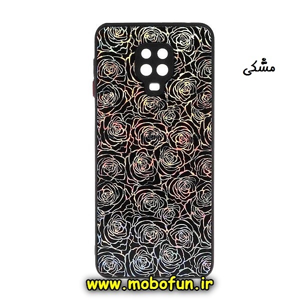 قاب گوشی Redmi Note 9S - Redmi Note 9 Pro شیائومی طرح گل مخملی رنگی دور سیلیکونی محافظ لنز دار مشکی کد 735