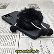 قاب گوشی Xiaomi Redmi Note 11 Pro 4G Global - Redmi Note 11 Pro 5G Global شیائومی طرح سیلیکونی ژله ای سه بعدی برجسته عروسکی محافظ لنز دار پام پام پشمالو عینکی مشکی کد 377