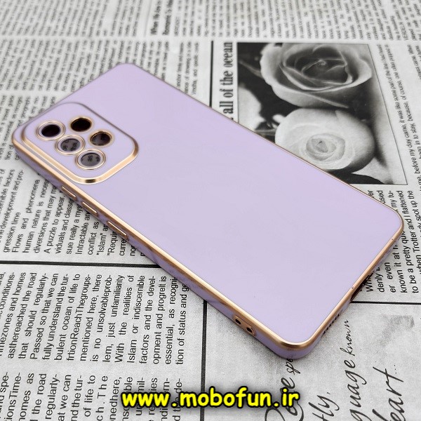 قاب گوشی Galaxy A53 5G سامسونگ طرح ژله ای مای کیس گلد لاین دور طلایی محافظ لنز دار مات یاسی کد 430