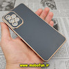 قاب گوشی Galaxy A53 5G سامسونگ طرح ژله ای مای کیس گلد لاین دور طلایی محافظ لنز دار مات مشکی کد 432