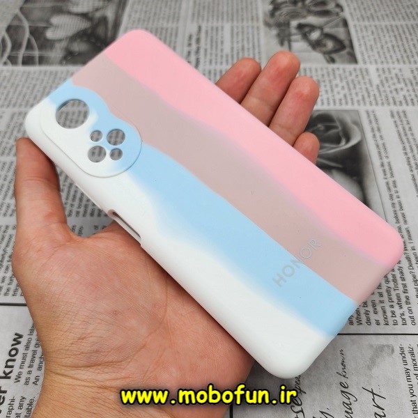 قاب گوشی Honor X7 آنر سیلیکونی اورجینال سورا SORA پاک کنی رنگین کمانی آبرنگی درجه یک زیربسته محافظ لنز دار کد 12