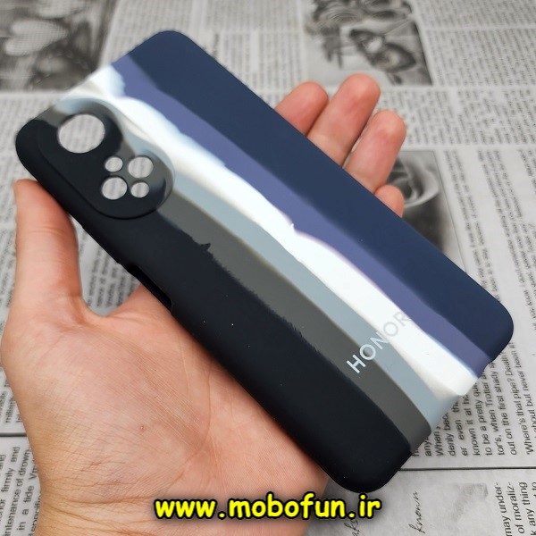 قاب گوشی Honor X7 آنر سیلیکونی اورجینال سورا SORA پاک کنی رنگین کمانی آبرنگی درجه یک زیربسته محافظ لنز دار کد 14