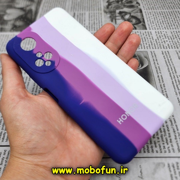 قاب گوشی Honor X7 آنر سیلیکونی اورجینال سورا SORA پاک کنی رنگین کمانی آبرنگی درجه یک زیربسته محافظ لنز دار کد 17