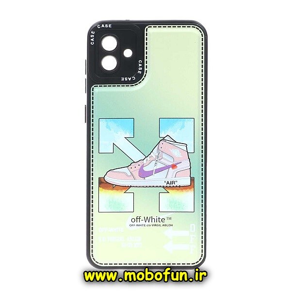 قاب گوشی Galaxy A04 - Galaxy M13 5G سامسونگ فانتزی سیلیکون ژله ای CASE CASE طرح OFF-WHITE محافظ لنزدار مشکی کد 24