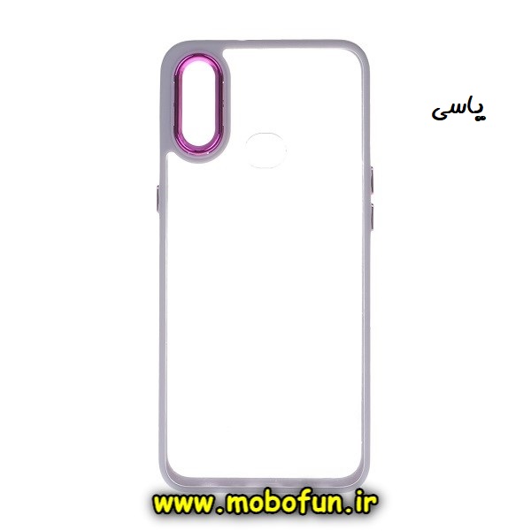 قاب گوشی Galaxy A20 - Galaxy A30 سامسونگ اورجینال متال کیس Metal طرح پشت طلق شفاف دور سیلیکونی یاسی کد 446