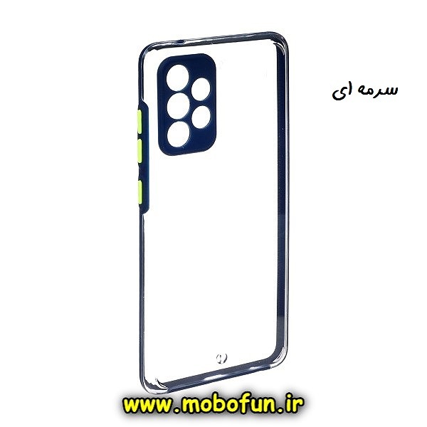 قاب گوشی Galaxy A32 4G سامسونگ FASHION طرح پشت شیشه ای درجه یک شفاف ایربگ دار محافظ لنز دار سرمه ای کد 660