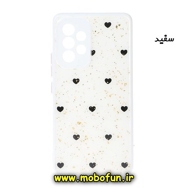 قاب گوشی Galaxy A33 5G سامسونگ طرح رزینی ماربل قلبی سفید کد 331