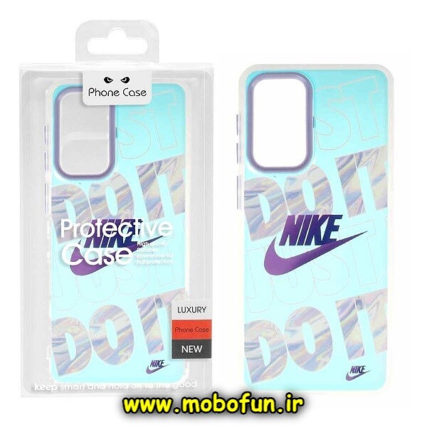 قاب گوشی Galaxy A33 5G سامسونگ طرح ضدضربه هولوگرامی لنز رنگی هفت رنگ نایکی NIKE کد 345