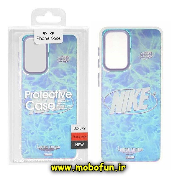 قاب گوشی Galaxy A53 5G سامسونگ طرح ضدضربه هولوگرامی لنز رنگی هفت رنگ نایکی NIKE کد 460