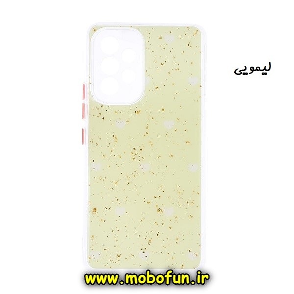 قاب گوشی Galaxy A53 5G سامسونگ طرح رزینی ماربل قلبی لیمویی کد 464