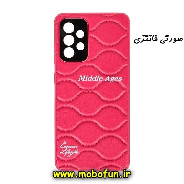 قاب گوشی Galaxy A73 5G سامسونگ پافر چرم زیر بسته Middle Ages محافظ لنز دار صورتی فانتزی کد 431