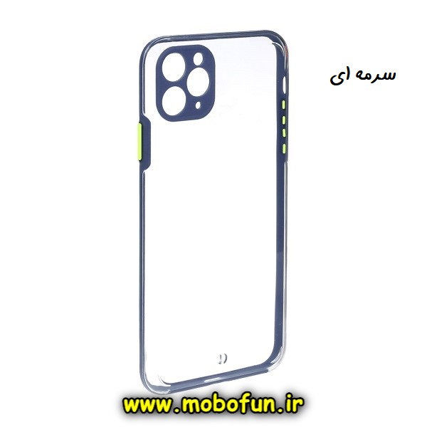 قاب گوشی iPhone 11 Pro Max آیفون FASHION طرح پشت شیشه ای درجه یک شفاف ایربگ دار محافظ لنز دار سرمه ای کد 462