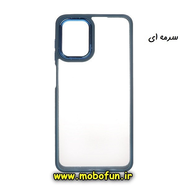 قاب گوشی Galaxy M33 5G سامسونگ اورجینال متال کیس Metal طرح پشت طلق شفاف دور سیلیکونی سرمه ای کد 52