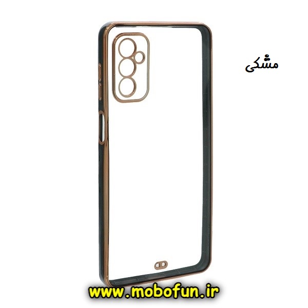 قاب گوشی Galaxy M52 5G سامسونگ طرح الکتروپلیتینگ ژله ای شفاف اورجینال محافظ لنز دار مشکی کد E42-171918